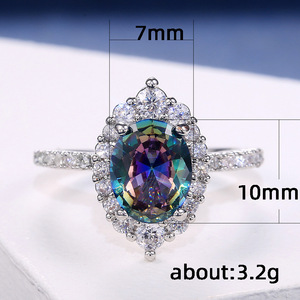 Bague colorée à quatre branches pour femme, élégante, cadeau pour couple, accessoire de doigt - Product Image 4
