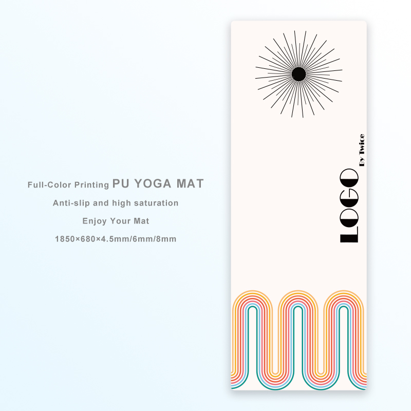 Tapis de yoga imprimé en couleur Sunset - Beige