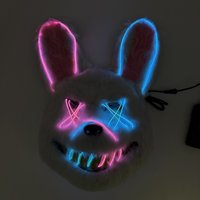 Masque de fête lumineux LED HLC pour Halloween, masque lumineux effrayant ours brun lapin, accessoire de déguisement cosplay pour la déguisade d'horreur