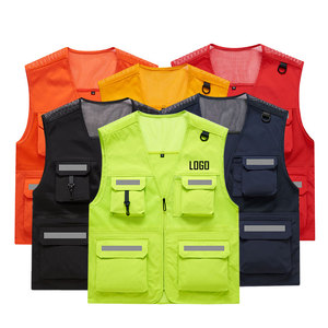 Biểu Tượng Tùy Chỉnh Người Đàn Ông Của Lưới Độ Nét Cao Phản Quang Vest Quần Áo Lao động An Toàn Phản Quang Vest Với Túi - Product Image 4