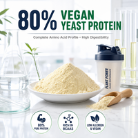 Poudre de protéines de levure végétalienne 75-80% de qualité supérieure, haute pureté, à fermentation complète, protéines de Saccharomyces Cerevisiae, faible teneur en allergènes, fournie directement par l'usine