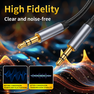 Câble audio auxiliaire 3,5 mm mâle de 1 m, tressé en nylon, portable, son Hi-Fi, pour téléphone et home cinéma – Meilleure vente - Product Image 3