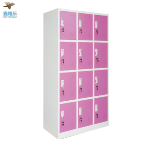 Penjualan Panas Lemari Baja Pink 12 Pintu Modern Lipat untuk Pakaian, Kamar Tidur, Kantor, Gym - Penggunaan Komersial Grosir Pabrik - Product Image 3