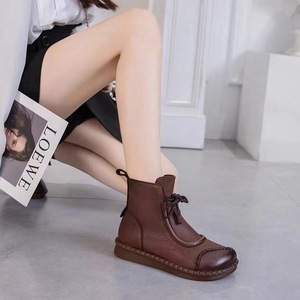 Botas de Tobillo Marrones de Alta Calidad para Hombre, Mocasines de Cuero Británico Lavado, Estilo Retro, con Cordones y Suela Goodyear, Impermeables - Product Image 3