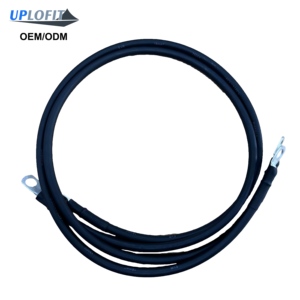 Cavo di avviamento per batteria industriale da 36 pollici, calibro 6, nero <span class=keywords><strong>EVR</strong></span> da 16 mm con terminali ad anello in rame da 3/8 di pollice, 1500V nominale - Product Image 1