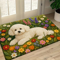 Tapis de bain et paillasson antidérapant en caoutchouc fabriqué à la machine, super absorbant, motif chien 3D, adapté aux animaux domestiques, idéal pour la maison, l'hôtel et le bureau
