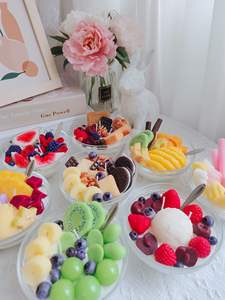 Bougie parfumée créative <span class=keywords><strong>en</strong></span> forme <span class=keywords><strong>de</strong></span> bol <span class=keywords><strong>de</strong></span> céréales, <span class=keywords><strong>yaourt</strong></span> aux fruits, crème glacée, noix - Décoration artisanale pour la maison - Product Image 6