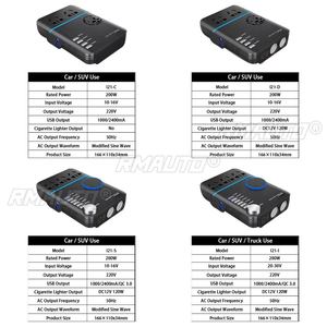 200W Car Power Inverter DC 12V/24V to AC220V <b>Voltage</b> <b>Converter</b> USB QC3.0 Quick Charger Auto Volt Invertor 5Port USB Car Charger - Product Image 6