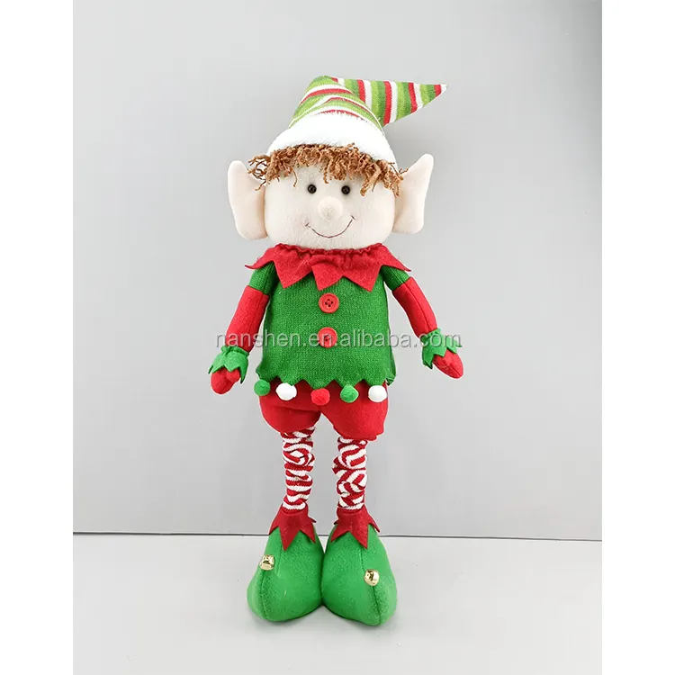 Telescopic Legs Elf Table Christmas Holiday Ornaments Home Decor Gift Plush Little Elf Soft Stuffed Santa Helper Christmas Gift