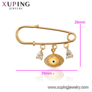 BROS-35 Xuping Mata Keberuntungan Pria dan Wanita, Perhiasan Bros Universal Turki Kuning - Product Image 2