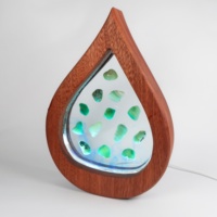 Lampe de Table en bois à la forme des pierres précieuses vertes, design Art déco, produit de luxe en résine époxy, haute qualité, luminaire décoratif d'intérieur, idéal pour une Table de chevet