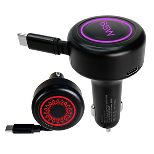 Adaptateur de charge rapide pour téléphone STW Trending Product, type C, 12-24V, chargeur de voiture rétractable 15W, 2 en 1 avec câbles rétractables - Product Image 1