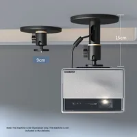 Soporte de Techo para Proyector con Rotación Libre de 360°, Base de Aleación de Aluminio y Acero al Carbono, Capacidad de Carga de 10 kg, Longitud Ajustable de 9/15/25 cm