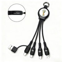 Câble de charge rapide 6 en 1 Pannex écologique certifié CE 16 cm 65 W avec interrupteur tactile marche/arrêt SK7015PD-TA