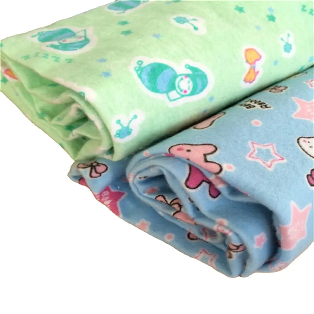 Chinafactory fiyat pamuklu pazen dokuma baskılı 150gsm kumaş bebek yatak sac ve pijama