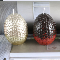 Oeuf de dragon Bougies flottantes Cire de paraffine Oeufs de dinosaure Décoration intérieure Sans fumée Non parfumé pour Pâques Cadeau de mariage Noël