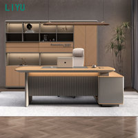 Table de bureau exécutive contemporaine convertible en bois de luxe de qualité supérieure sur mesure Liyu Furniture
