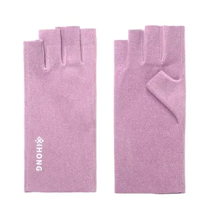 Maniküre Kunsthandschuh UV-Anti-Strahlenschutz Schmuck Handschuhe für Gel Nagel LED halber Finger Protektor Nägel Handschuhe
