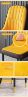 Chaises de salle à manger modernes ergonomiques à dossier 4 pièces, en cuir PU gris clair et marron bicolore, pieds en métal noir, pour la maison, le bureau ou l'hôtel