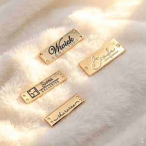 New Design 3D Metal Logo Plate Brass Engraved Metal Label Vintage Metal Badge for Jewelry Leather Craft - Product Image 3