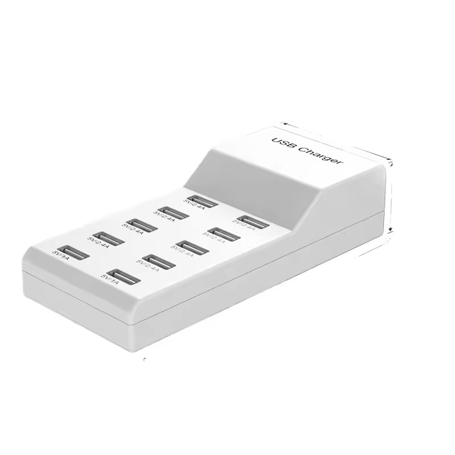 USB Multi-port Charging Base 5V2.4A10 Port Mobile Phone Charging Pile Row Plug 50W Charging Station Fast Charging Factory Supply