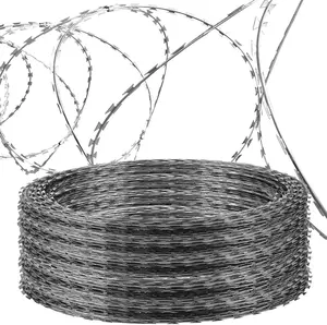 Alambre de púas de maquinilla de afeitar, alambre de púas galvanizado por inmersión en caliente, BTO -22