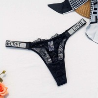 Nouveautés : Strings en dentelle avec strass, strings pour femmes, culottes transparentes sexy, G-string