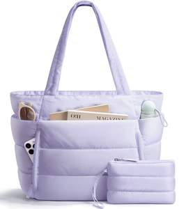 Bolso <span class=keywords><strong>de</strong></span> mano acolchado ligero impermeable para mujer, bolso <span class=keywords><strong>de</strong></span> hombro acolchado decorado con diamantes <span class=keywords><strong>de</strong></span> lujo para gimnasio <span class=keywords><strong>de</strong></span> <span class=keywords><strong>trabajo</strong></span>, para profesores <span class=keywords><strong>de</strong></span> enfermería - Product Image 2