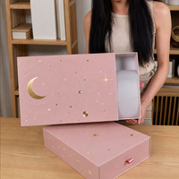 Boîte cadeau sur mesure extra large avec tiroir coulissant, en carton rigide, fermeture magnétique, doublure en mousse, matériaux recyclés, impression de logo
