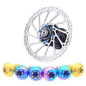 น็อตยึดจานเบรกไทเทเนียม Gr5 สำหรับรถแข่ง รุ่น M5 หัว Torx T25 สีรุ้งเบิร์นบลู อะไหล่จักรยาน - Product Image 4