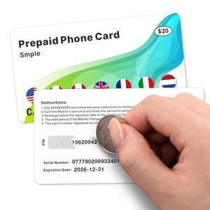 Fabricante de tarjetas de recarga de telecomunicaciones móviles, tarjetas de papel prepagadas con revestimiento para rascar PIN, precio personalizado, tamaños - Product Image 1