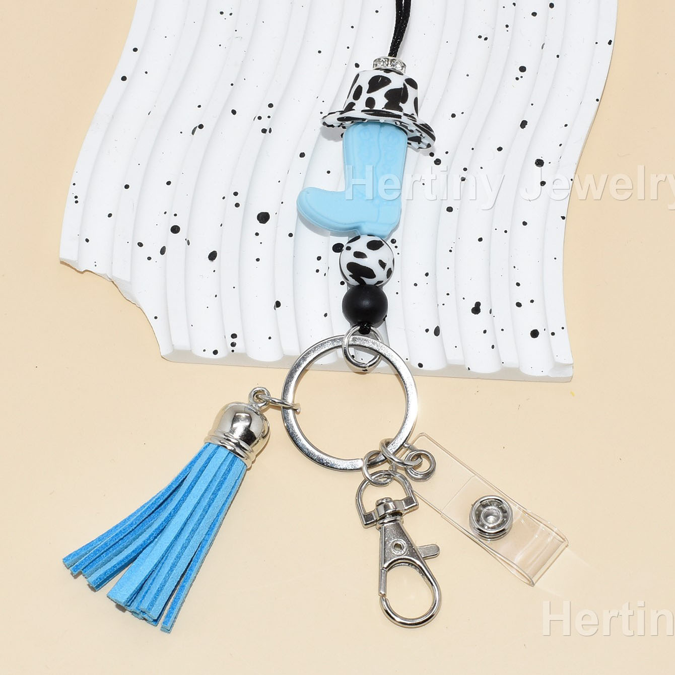 2023 Teacher Gifts Idea Silicone Rainbow Beads Acrylic Notebook Lanyard Keychain Image 4