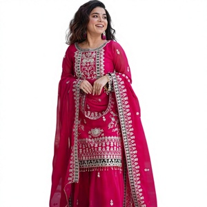 ชุดชาราร่าปักลายสไตล์ปากีสถาน ปี 2026 พร้อมสวมใส่ ชุดลำลองสำหรับผู้หญิง สไตล์บอลลีวูด ใส่ได้ทุกฤดู - Product Image 1