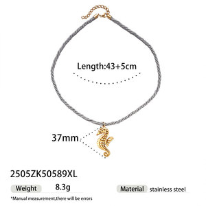 สร้อยคอแฟชั่นฤดูร้อน สแตนเลส 316L ชุบทอง 14k 18k PVD สร้อยเชือกประดับเปลือกหอยหลากสีสไตล์ฮาวายสำหรับผู้หญิง - Product Image 5