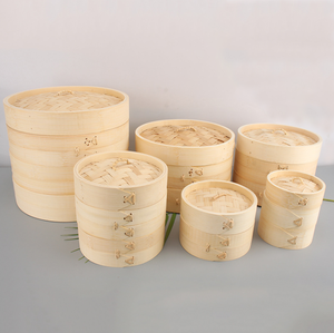 Cuiseur à vapeur en bambou à <span class=keywords><strong>prix</strong></span> compétitif Cuiseur à vapeur personnalisé de boulettes de bambou pour la cuisine Fruits de mer Cuiseur à vapeur à 2 niveaux pour dim sum - Product Image 2