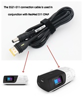 Câble d'alimentation CC 5,5 mm x 2,1 mm 5521 avec fiche mâle, matériau TPE 20AWG, 1,5 m pour équipement de ventilation CPAP ResMed Airsense S11
