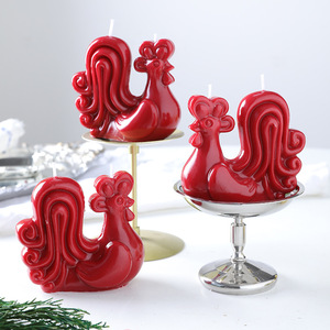 3D Rooster Figurine <b>Candle</b> <b>Red</b> Gold White Cock Shape Wax <b>Candle</b> For Festival Home Tabletop Decoration - Product Image 4