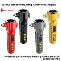 Palu Darurat Pertahanan Diri Changhong Lighting dengan Senter LED 1W, Baterai 800mAh, Pemotong Multifungsi, dan Bahan ABS Besi