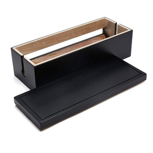 Boîte de gestion de câbles Boîte d'organisation de cordon en bois pour rallonge Power Stripe Wire Management Organizer Cover Hider pour la maison - Product Image 2