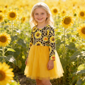 Abito Tutu a Maniche Lunghe per Bambina OEM ODM Stampe Personalizzate Vestito da Festa Serale Compleanno per Bambini Autunno Primavera - Product Image 1