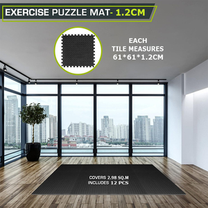Tapis de sol en mousse EVA emboîtable de qualité supérieure, écologiques, haute densité, pour salle de sport, fitness à domicile, antichoc, imperméables et antidérapants (12/20 pièces) - Product Image 3