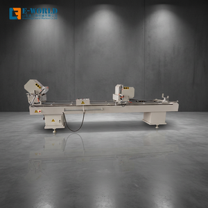 Scie à découper les profilés en aluminium à double tête E-WORLD avec moteur haute précision 380V pour la fabrication de PVC et de fenêtres/portes - Product Image 1