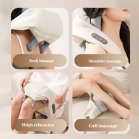 Alat Pijat Leher dan Bahu Shiatsu Elektrik Terlaris, Pemanas Pijat Relaksasi untuk Otot Trapezius, Pereda Kelelahan Punggung