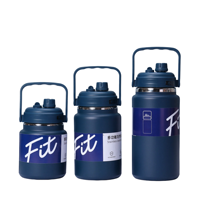 Bouteille d'eau isotherme en acier inoxydable 304 de 2 L, directement de l'usine, avec deux couvercles et une sangle de transport, anti-fuite, sans BPA
