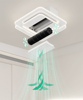 Ventilateur sans pales amovible et lavable pour salon, avec lumière intégrée, design simple et moderne, silencieux, pour chambre à coucher, ventilateur électrique invisible, lumière de plafond intégrée