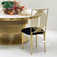 Chaises de réception professionnelles modernes en acier inoxydable, durables et luxueuses, pour salles de banquet, événements, réceptions et salons extérieurs