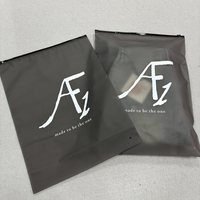 Sac d'emballage personnalisé en EVA recyclé noir semi-transparent avec fermeture éclair pour vêtements, sacs à fermeture éclair givrés noirs pour l'emballage des vêtements
