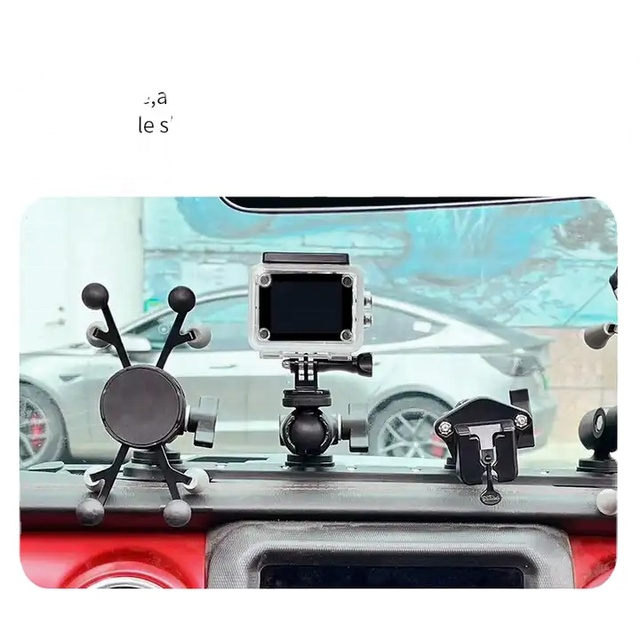 360 Degree Adjustable Action Camera Ball Mount Adapter for Gopro with Metal Screws Compatible with RAM for Bicycle/Car