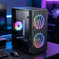 Gabinete de PC Micro ATX con Rejilla Frontal, Ventilador RGB, Mini Torre, Soporte de Acero SPCC, PSU ATX, para Juegos y Oficina, Tamaño Personalizable, en Stock