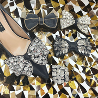 Chaussures décoratives personnalisables de luxe en alliage à talon haut, avec fleurs en strass 3D détachables, breloques, nœuds et boucles